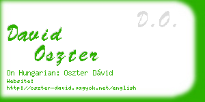 david oszter business card