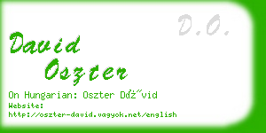 david oszter business card